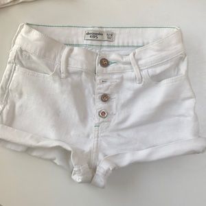 Abercrombie KIDS white denim shorts